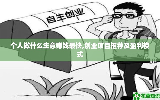 个人做什么生意赚钱最快,创业项目推荐及盈利模式