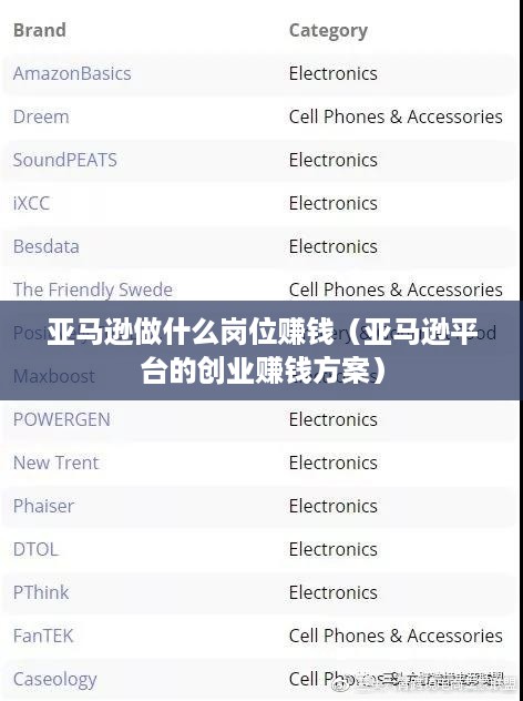 亚马逊做什么岗位赚钱（亚马逊平台的创业赚钱方案）