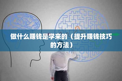 做什么赚钱是学来的（提升赚钱技巧的方法）