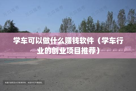 学车可以做什么赚钱软件（学车行业的创业项目推荐）